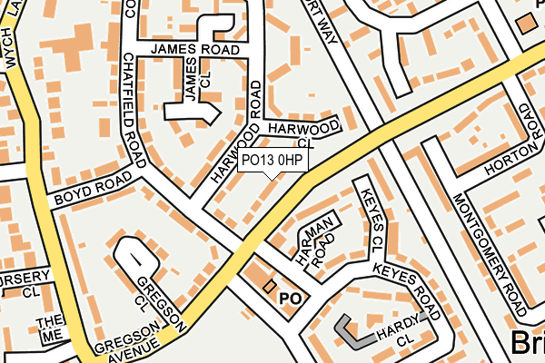 PO13 0HP map - OS OpenMap – Local (Ordnance Survey)