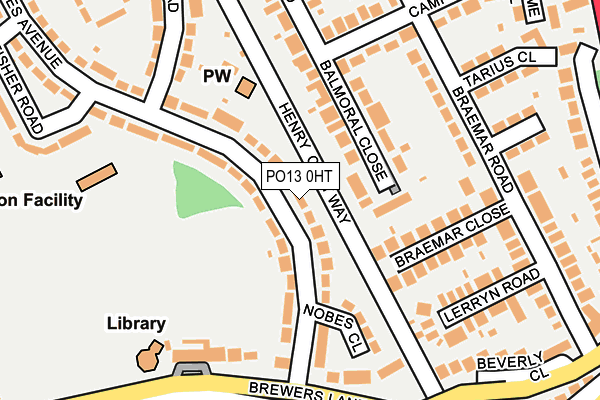 PO13 0HT map - OS OpenMap – Local (Ordnance Survey)