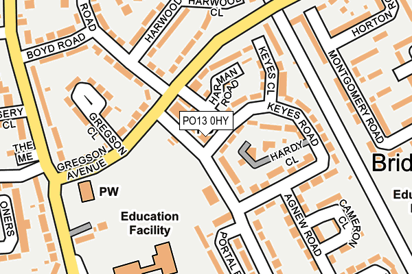 PO13 0HY map - OS OpenMap – Local (Ordnance Survey)