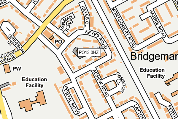 PO13 0HZ map - OS OpenMap – Local (Ordnance Survey)