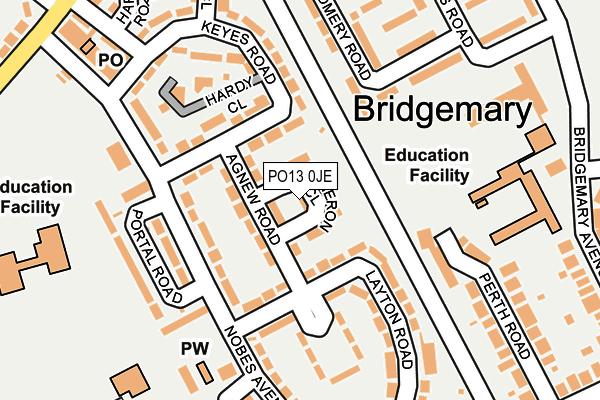 PO13 0JE map - OS OpenMap – Local (Ordnance Survey)