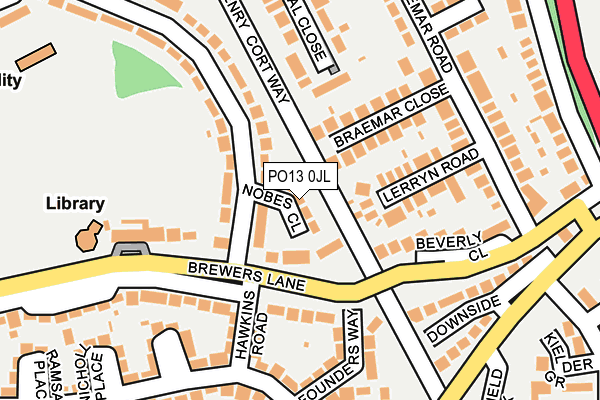 PO13 0JL map - OS OpenMap – Local (Ordnance Survey)