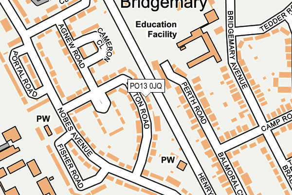 PO13 0JQ map - OS OpenMap – Local (Ordnance Survey)