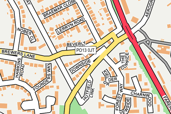 PO13 0JT map - OS OpenMap – Local (Ordnance Survey)