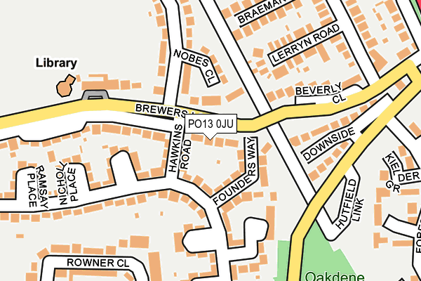 PO13 0JU map - OS OpenMap – Local (Ordnance Survey)