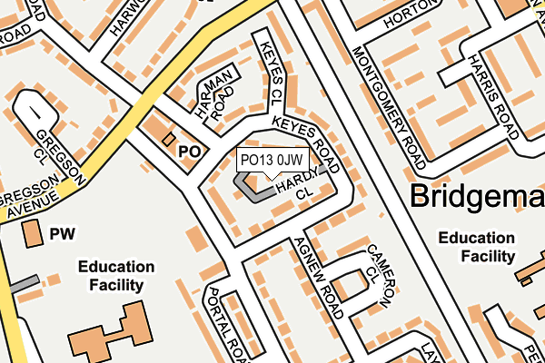 PO13 0JW map - OS OpenMap – Local (Ordnance Survey)