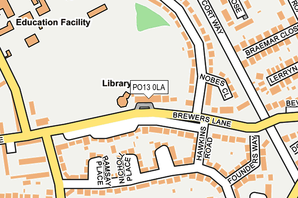 PO13 0LA map - OS OpenMap – Local (Ordnance Survey)