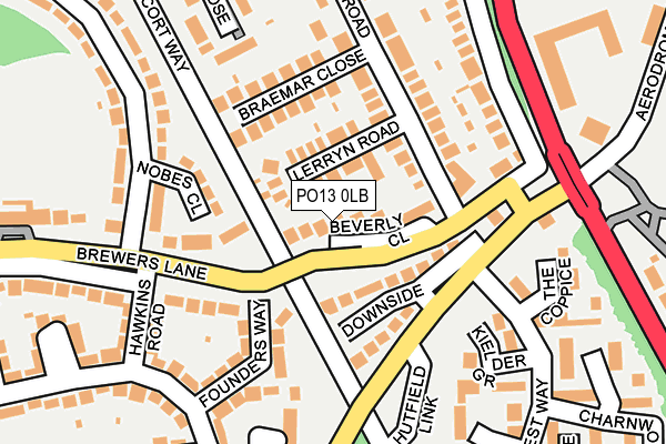 PO13 0LB map - OS OpenMap – Local (Ordnance Survey)