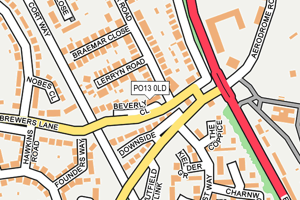 PO13 0LD map - OS OpenMap – Local (Ordnance Survey)