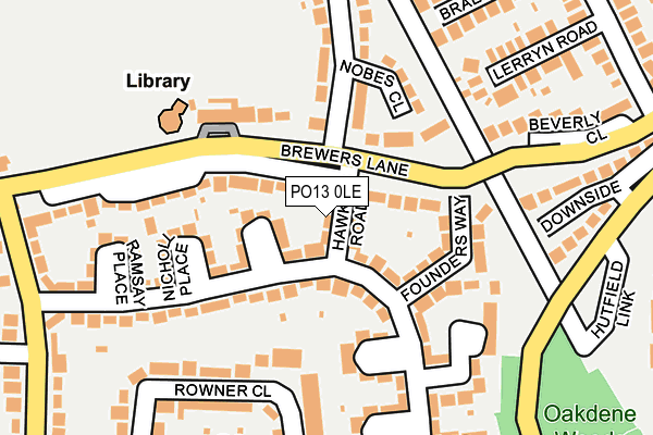 PO13 0LE map - OS OpenMap – Local (Ordnance Survey)