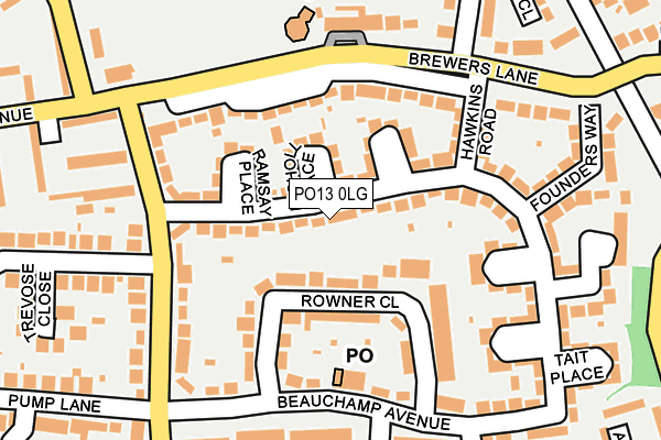 PO13 0LG map - OS OpenMap – Local (Ordnance Survey)