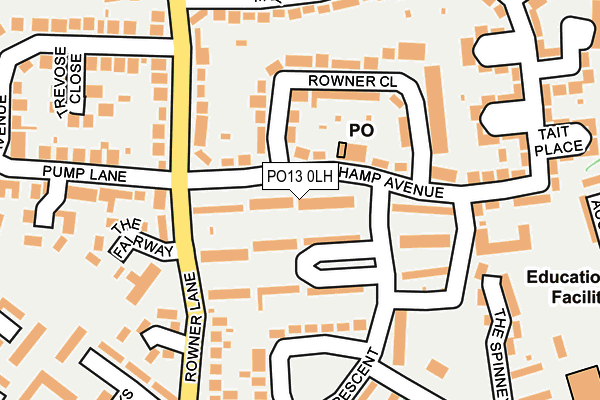 PO13 0LH map - OS OpenMap – Local (Ordnance Survey)
