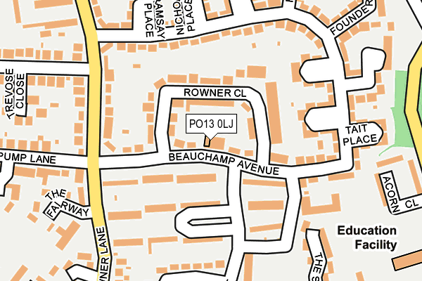 PO13 0LJ map - OS OpenMap – Local (Ordnance Survey)