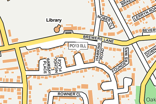 PO13 0LL map - OS OpenMap – Local (Ordnance Survey)