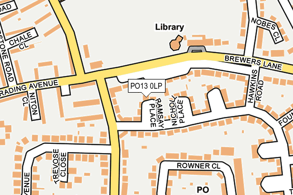 PO13 0LP map - OS OpenMap – Local (Ordnance Survey)