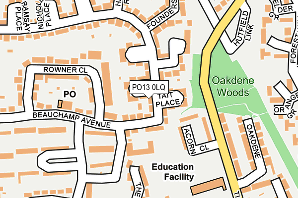 PO13 0LQ map - OS OpenMap – Local (Ordnance Survey)