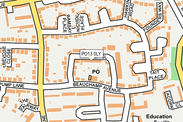 PO13 0LY map - OS OpenMap – Local (Ordnance Survey)