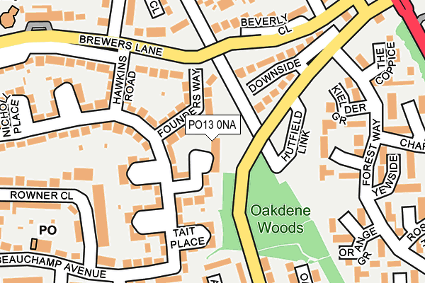 PO13 0NA map - OS OpenMap – Local (Ordnance Survey)