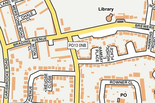 PO13 0NB map - OS OpenMap – Local (Ordnance Survey)