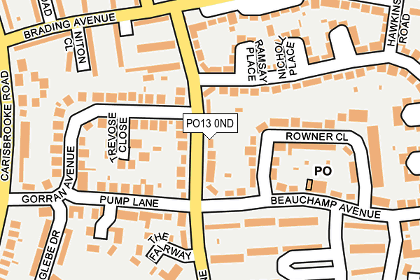 PO13 0ND map - OS OpenMap – Local (Ordnance Survey)