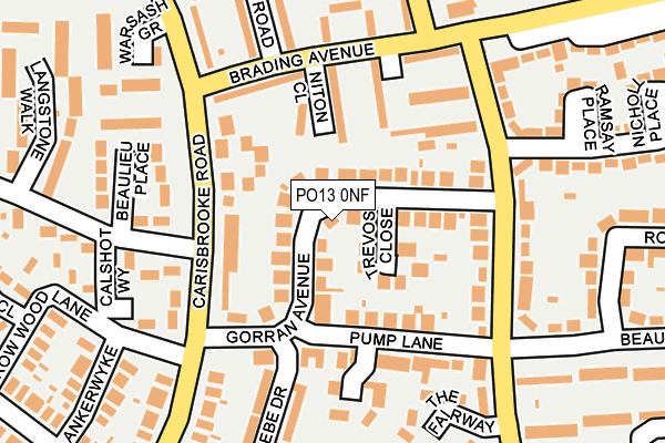 PO13 0NF map - OS OpenMap – Local (Ordnance Survey)