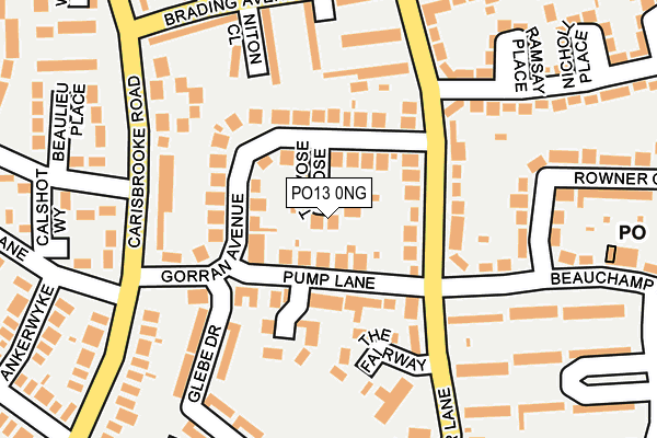 PO13 0NG map - OS OpenMap – Local (Ordnance Survey)