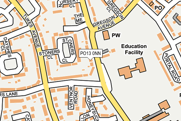 PO13 0NN map - OS OpenMap – Local (Ordnance Survey)