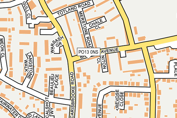 PO13 0NS map - OS OpenMap – Local (Ordnance Survey)