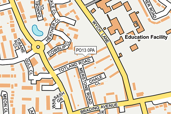PO13 0PA map - OS OpenMap – Local (Ordnance Survey)