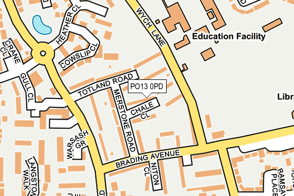 PO13 0PD map - OS OpenMap – Local (Ordnance Survey)