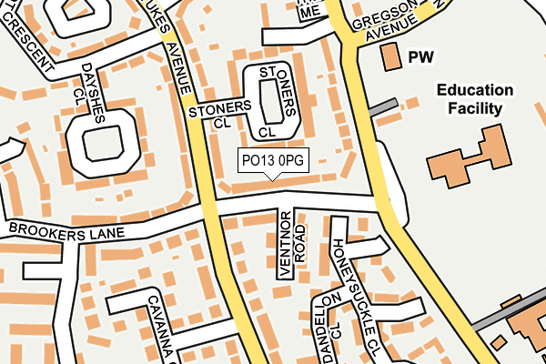 PO13 0PG map - OS OpenMap – Local (Ordnance Survey)