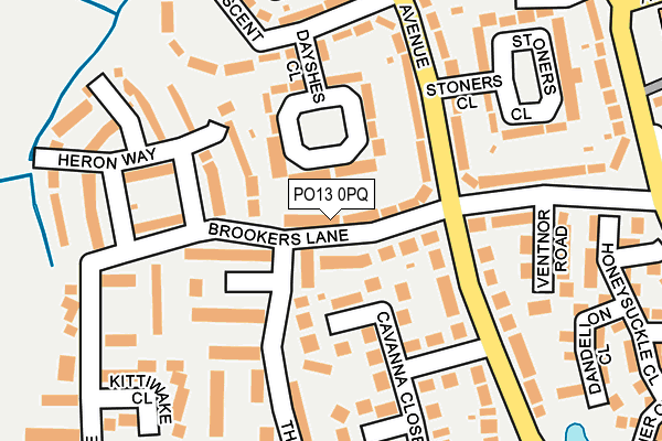 PO13 0PQ map - OS OpenMap – Local (Ordnance Survey)