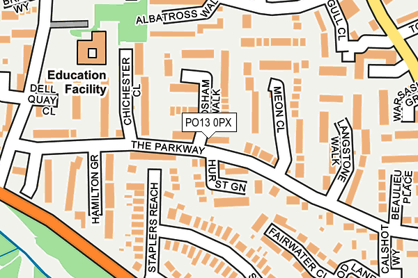 PO13 0PX map - OS OpenMap – Local (Ordnance Survey)