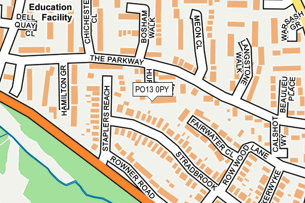 PO13 0PY map - OS OpenMap – Local (Ordnance Survey)