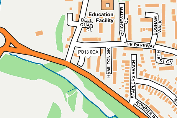 PO13 0QA map - OS OpenMap – Local (Ordnance Survey)