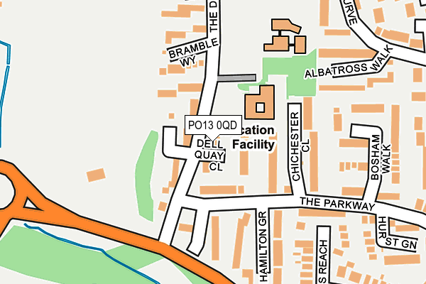 PO13 0QD map - OS OpenMap – Local (Ordnance Survey)