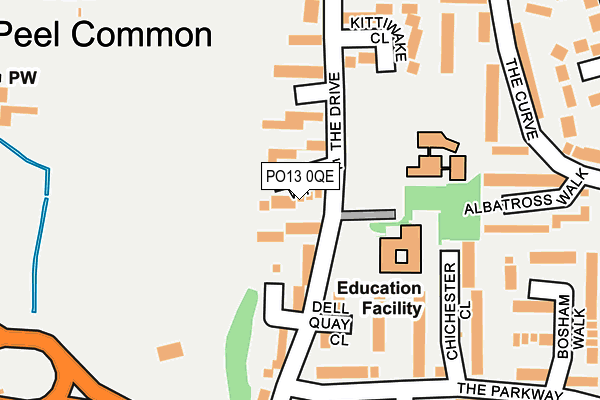 PO13 0QE map - OS OpenMap – Local (Ordnance Survey)