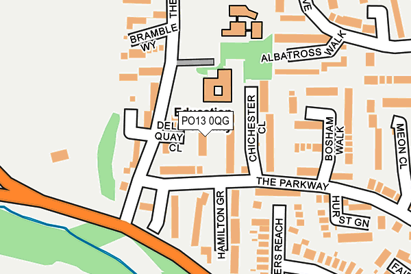 PO13 0QG map - OS OpenMap – Local (Ordnance Survey)