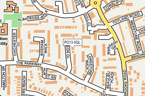 PO13 0QL map - OS OpenMap – Local (Ordnance Survey)