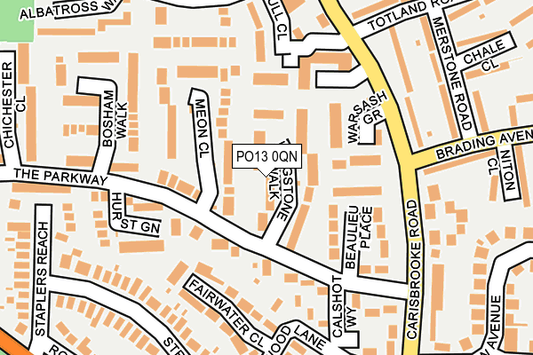 PO13 0QN map - OS OpenMap – Local (Ordnance Survey)