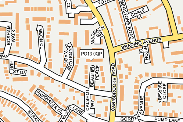 PO13 0QP map - OS OpenMap – Local (Ordnance Survey)