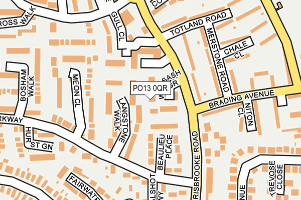 PO13 0QR map - OS OpenMap – Local (Ordnance Survey)