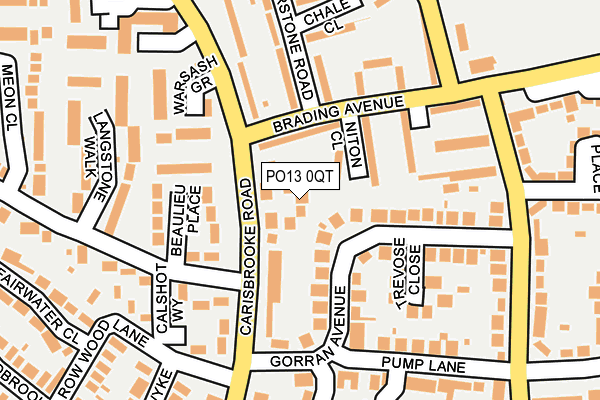 PO13 0QT map - OS OpenMap – Local (Ordnance Survey)