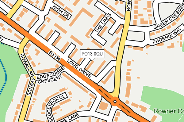 PO13 0QU map - OS OpenMap – Local (Ordnance Survey)