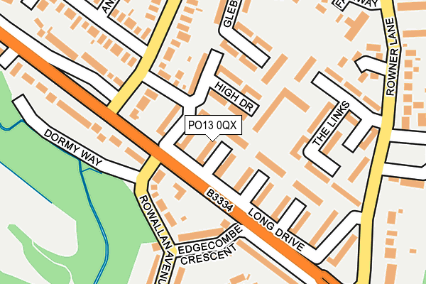 PO13 0QX map - OS OpenMap – Local (Ordnance Survey)