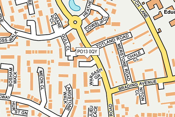 PO13 0QY map - OS OpenMap – Local (Ordnance Survey)