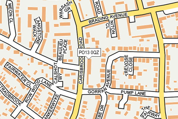 PO13 0QZ map - OS OpenMap – Local (Ordnance Survey)