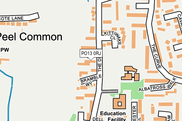 PO13 0RJ map - OS OpenMap – Local (Ordnance Survey)