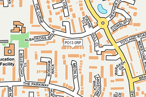 PO13 0RP map - OS OpenMap – Local (Ordnance Survey)