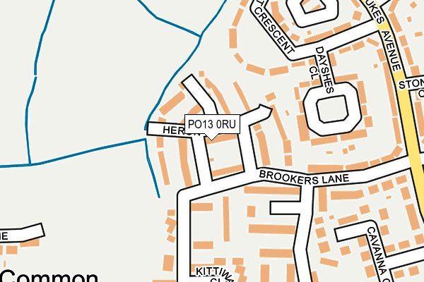 PO13 0RU map - OS OpenMap – Local (Ordnance Survey)